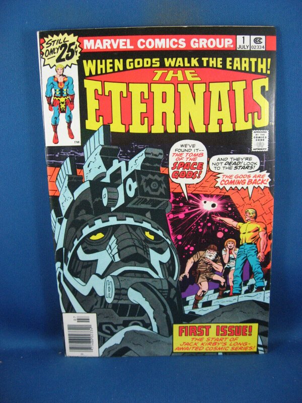 The Eternals #1 (Marvel Comics, 1976), raw comic book in VF+ condition — front cover