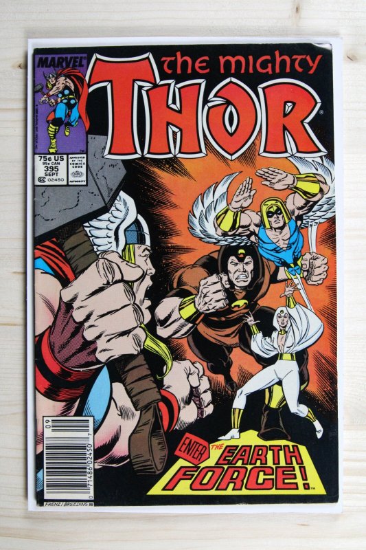 Thor #395 (Marvel Comics, 1988), raw comic book in VF+ 8.5 condition — front cover