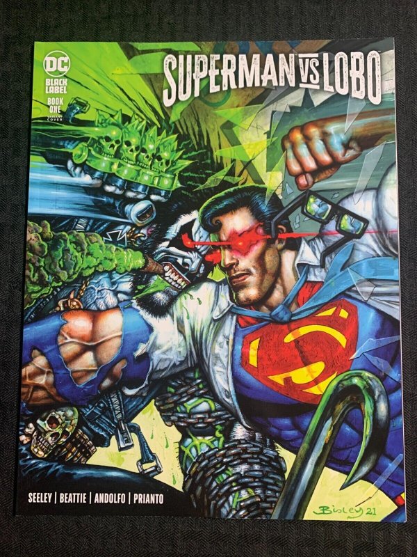 2021 Superman VS Lobo Book #1 (DC Comics, 2021), raw comic book in VF 8.0 condition — front cover
