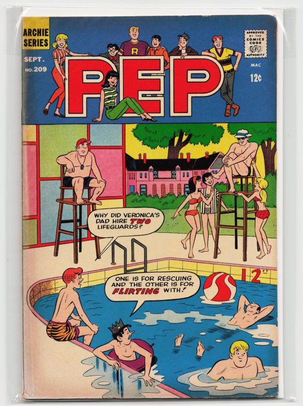 Pep Comics #209 (Archie Comics, 1967), raw, ungraded comic book — front cover