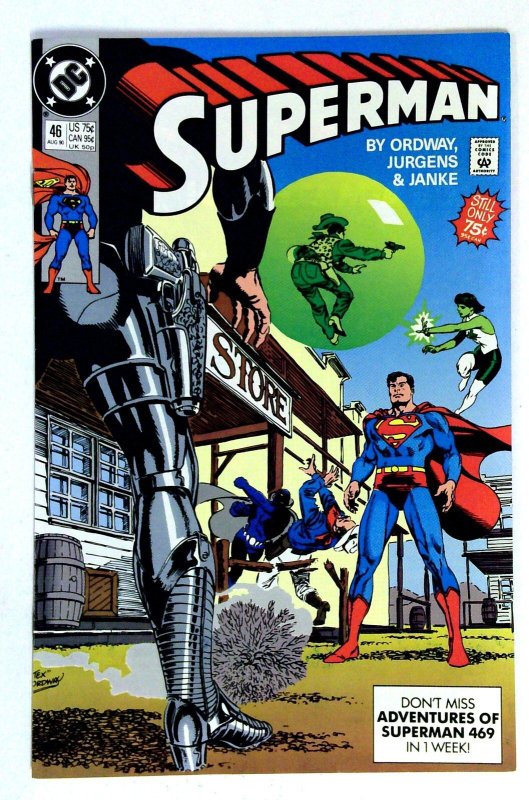 Superman #46 (DC Comics, 1990), raw comic book in NM- condition — front cover