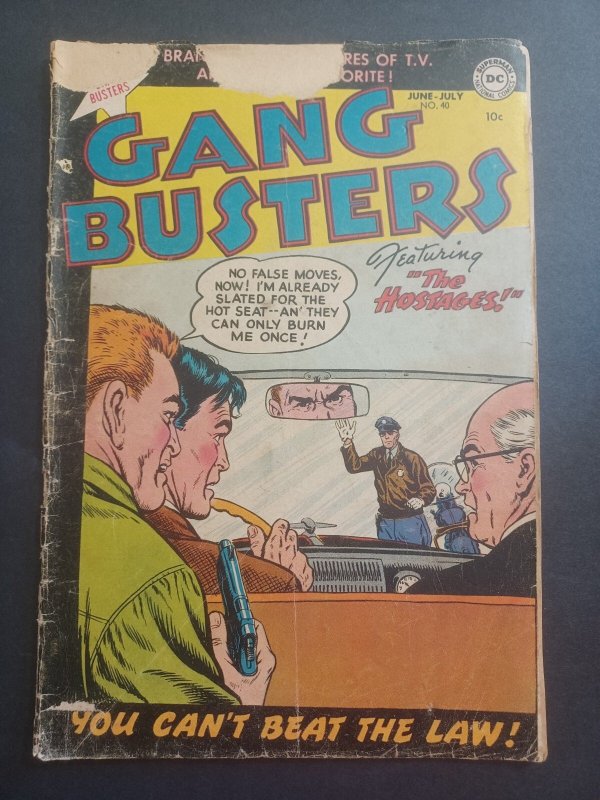 Gang Busters #40 (DC Comics, 1954), raw comic book in GD condition — front cover