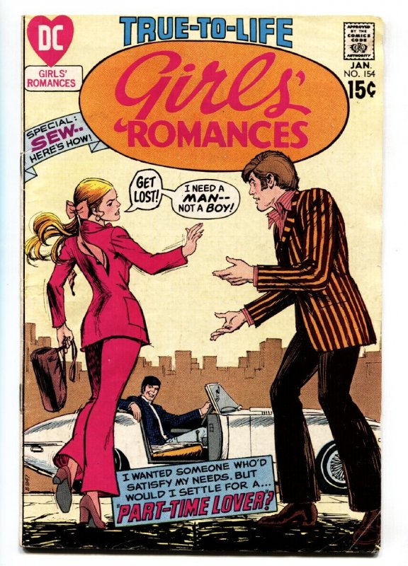 Girls' Romances #154 (DC Comics, 1971), raw comic book in VG condition — front cover