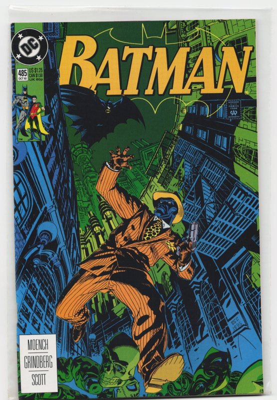 Batman #485 (DC Comics, 1992), raw, ungraded comic book — front cover