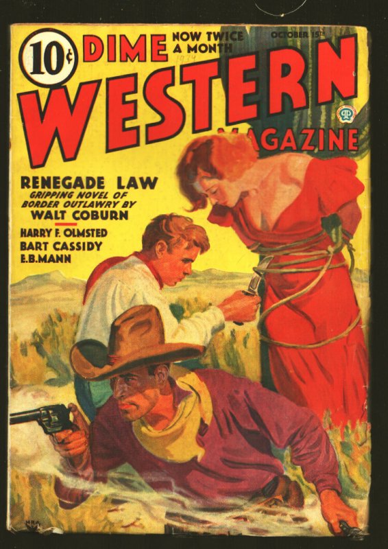 Dime Western- 12/15/1934 - Walter Baumhoffer Cover - Renegade Law FN-, raw comic book in FN- condition — front cover