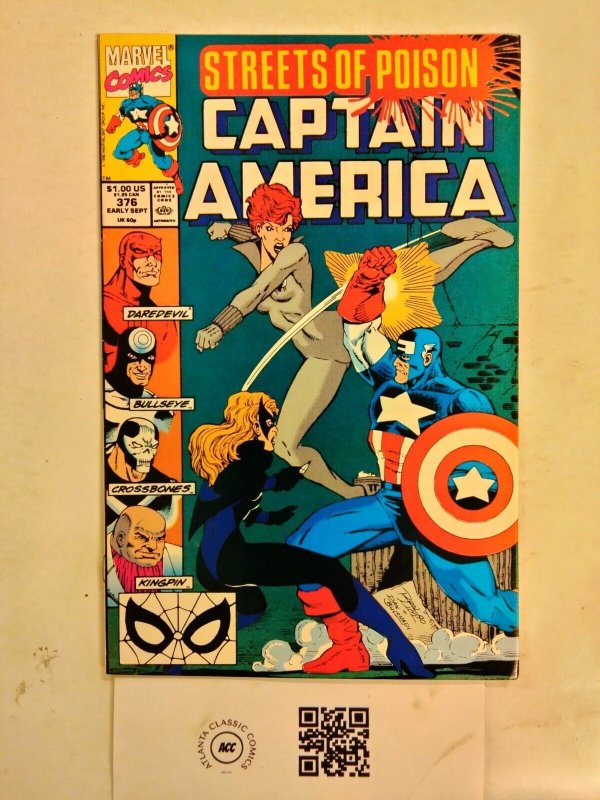 Captain America #376 (Marvel Comics), raw comic book in NM condition — front cover