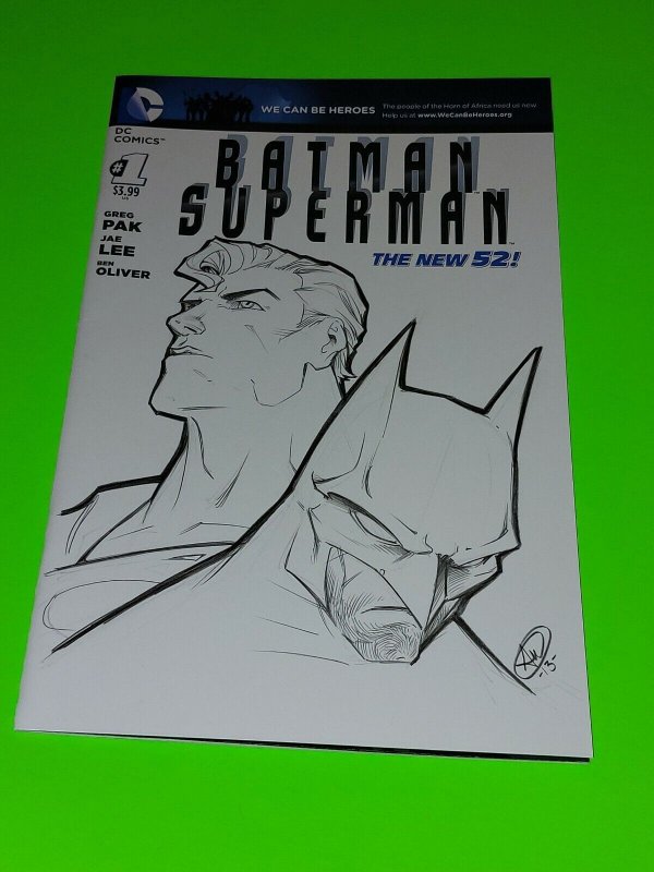 2013 Batman Superman 1 Blank Cover Original art by AW Unknown Artist NM (2013), raw comic book in NM condition — front cover