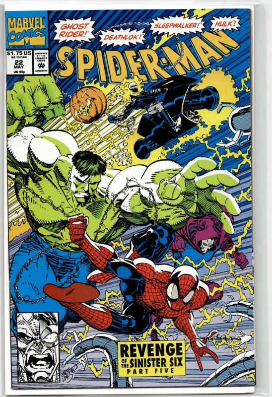 Spider-Man #22 (Marvel Comics, 1992), raw, ungraded comic book — front cover