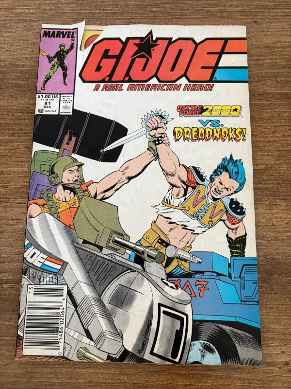 G.I. Joe #81 (Marvel Comics), raw comic book in VG condition — front cover