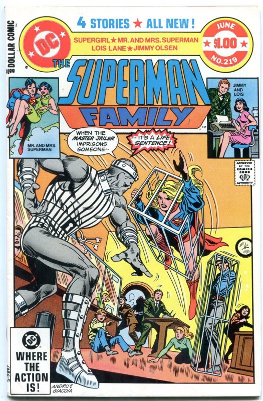 Superman Family #219 (DC Comics, 1982), raw comic book in VF/NM condition — front cover