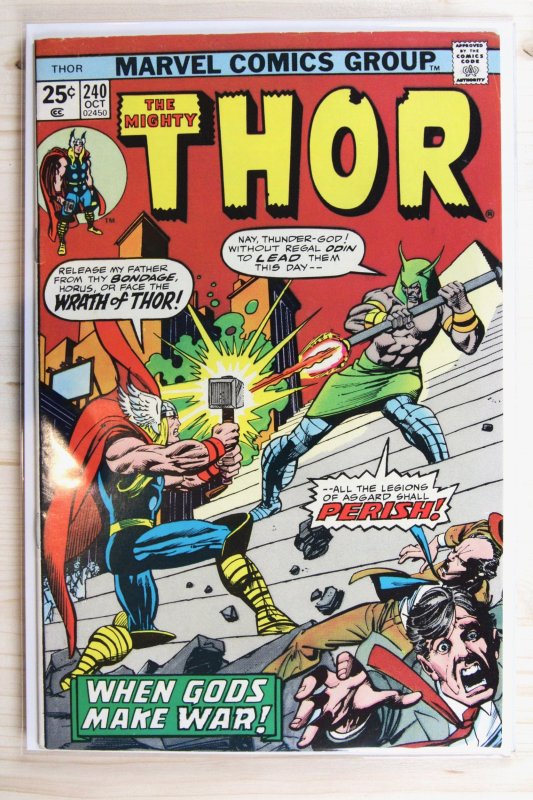 Thor #240 (Marvel Comics, 1975), raw comic book in VF- 7.5 condition — front cover