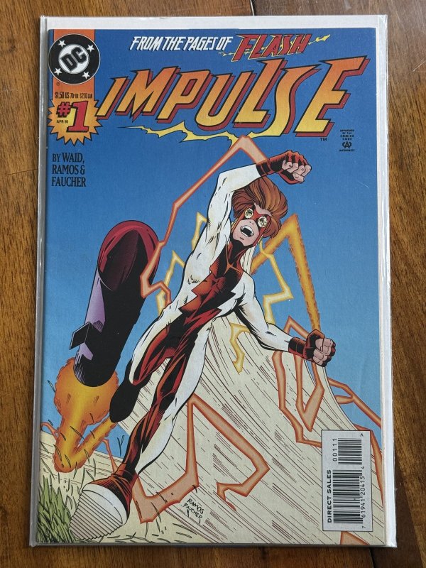 Impulse #1 (DC Comics, 1995), raw comic book in NM- 9.2 condition — front cover