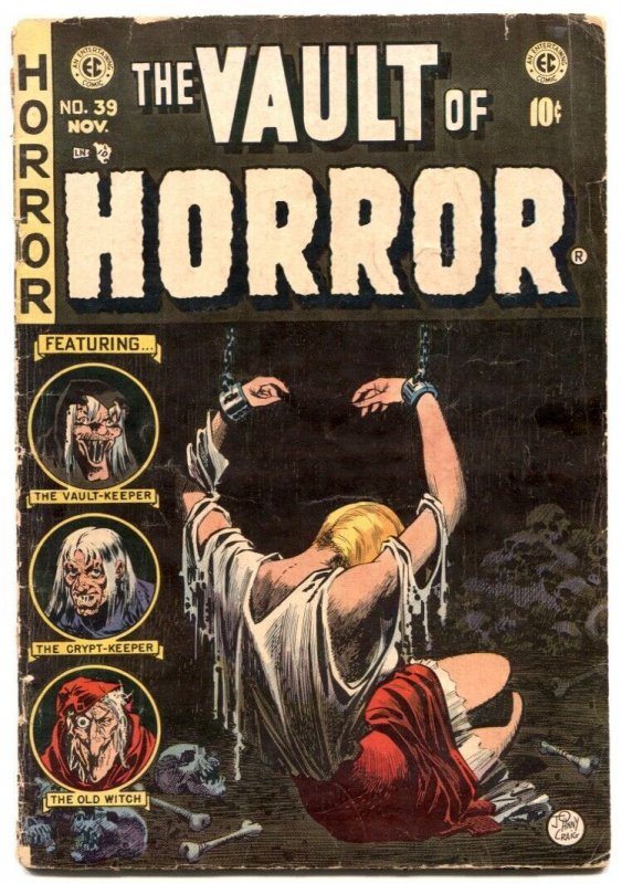 Vault of Horror #39 (EC Comics, 1954), raw comic book in VG condition — front cover