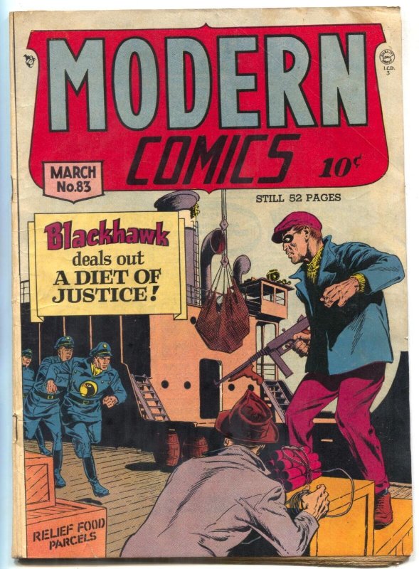 Modern Comics #83 (1949), raw, ungraded comic book — front cover
