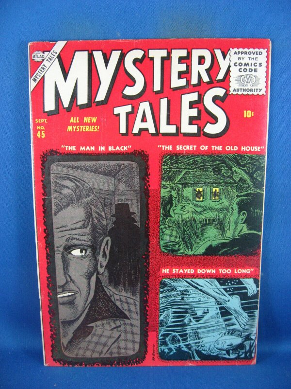 Mystery Tales #45 (Atlas Comics, 1956), raw comic book in VF condition — front cover