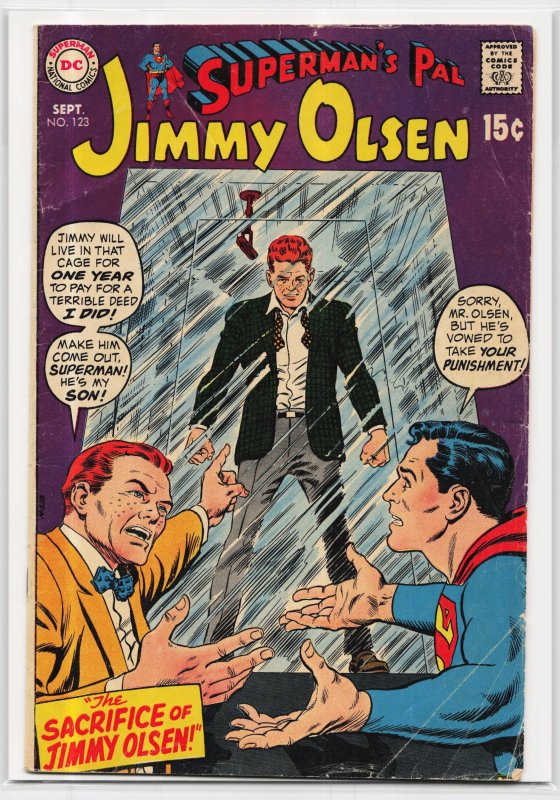 Superman's Pal, Jimmy Olsen #123 (DC Comics, 1969), raw, ungraded comic book — front cover