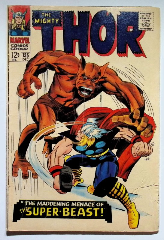 Thor #135 (Marvel Comics, 1966), raw, ungraded comic book — front cover