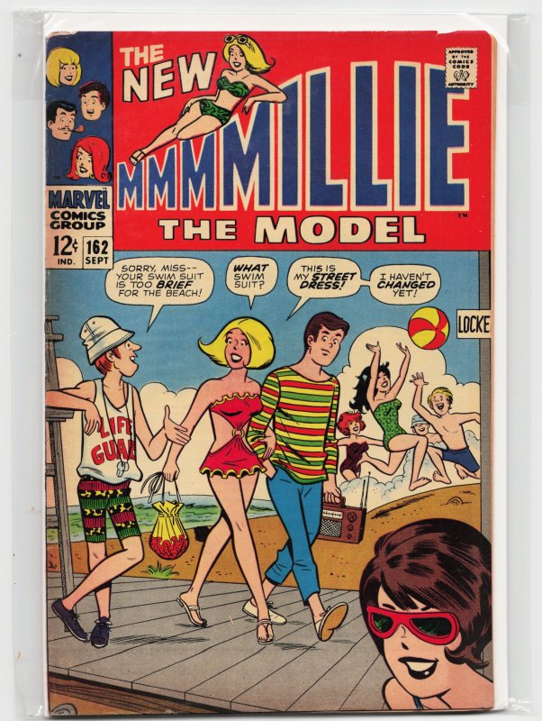 Millie the Model #162 (Marvel Comics, 1968), raw, ungraded comic book — front cover
