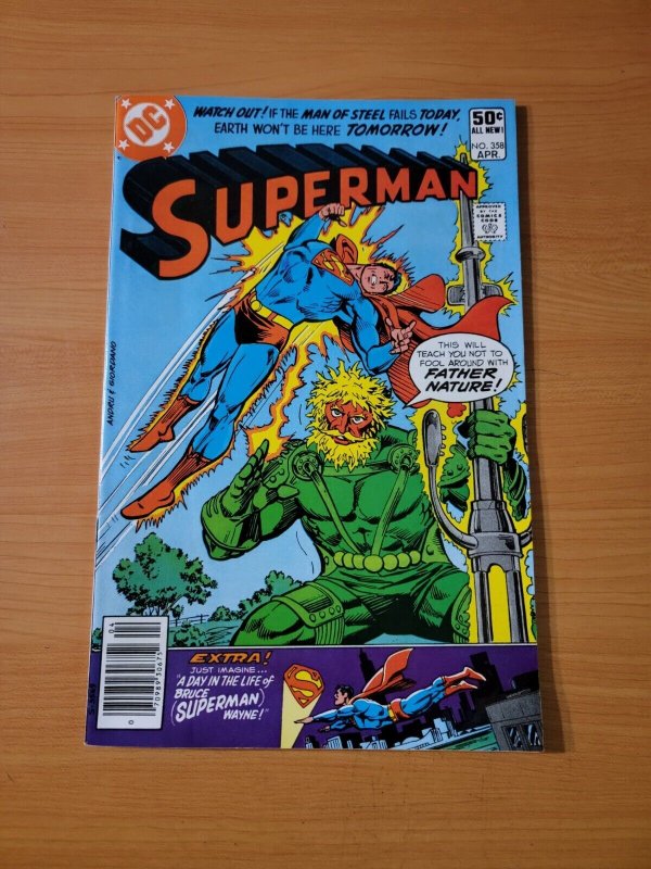 Superman #358 (DC Comics, 1981), raw comic book in NM condition — front cover