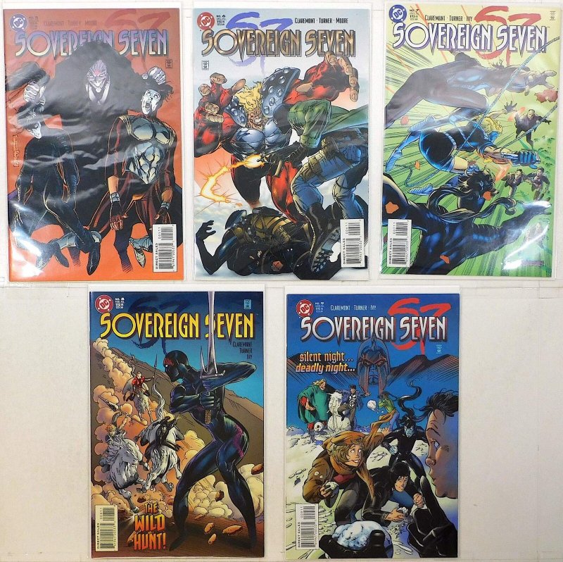 Sovereign Seven Lot of 5 #5, 6, 7, 8, 9 (1995) DC Comics 1st Print Comic Books (DC Comics, 1995), raw, ungraded comic book — front cover