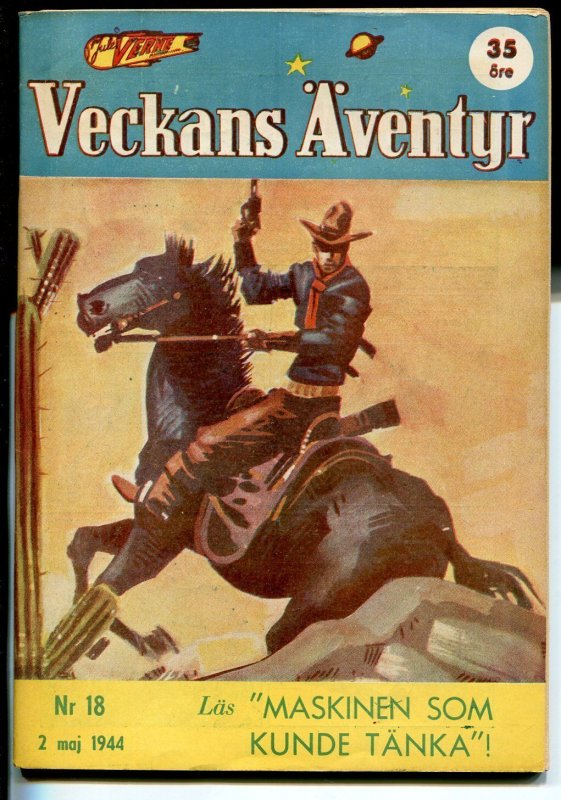 Jules Verne Veckans Aventyr Vol 5 #18 (1944), raw comic book in VF condition — front cover