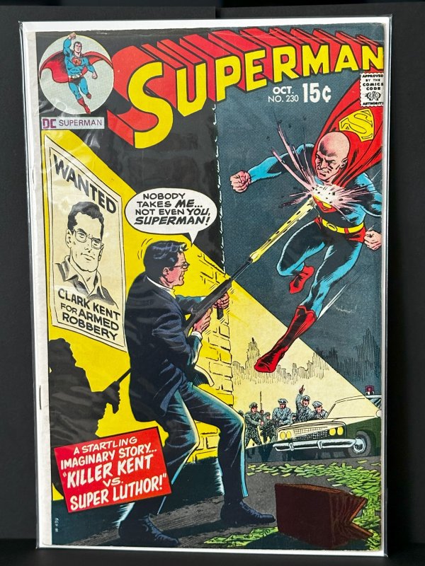 Superman #230 (DC Comics, 1970), raw, ungraded comic book — front cover
