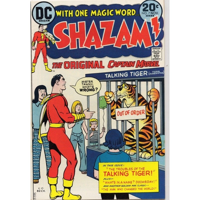 Shazam #7 (DC Comics, 1973), raw comic book in VF 8.0 condition — front cover