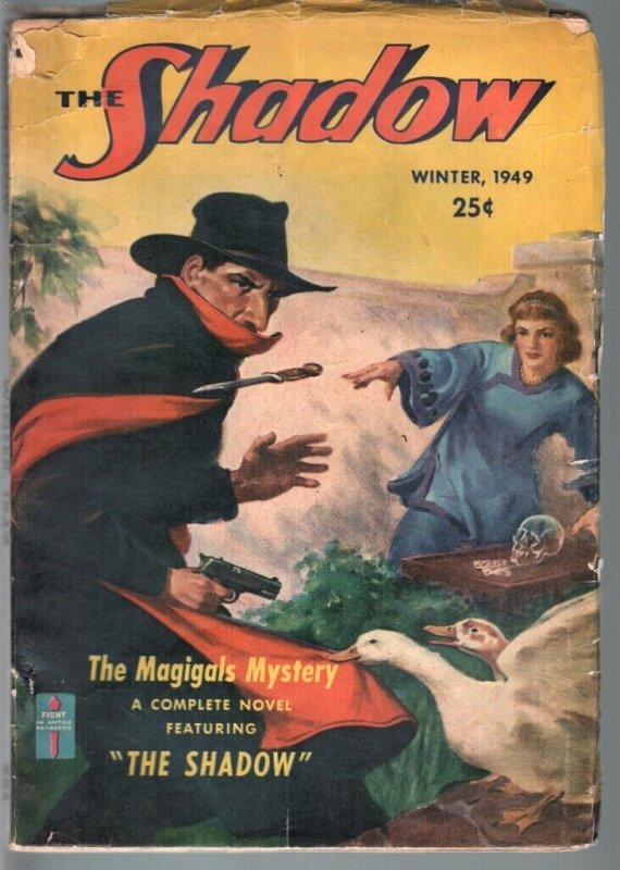 Pulp: Shadow 1949 Winter-Rare Hero Pulp-Walter Gibson-Vg VG (1949), raw comic book in VG condition — front cover