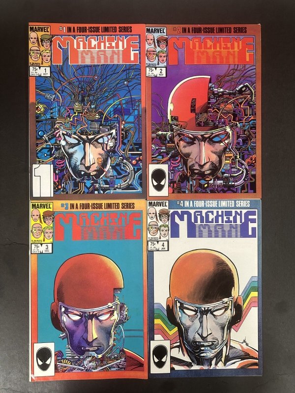 Machine Man (1984) #1-4 VF- Complete Set (1984), raw comic book in VF- condition — front cover