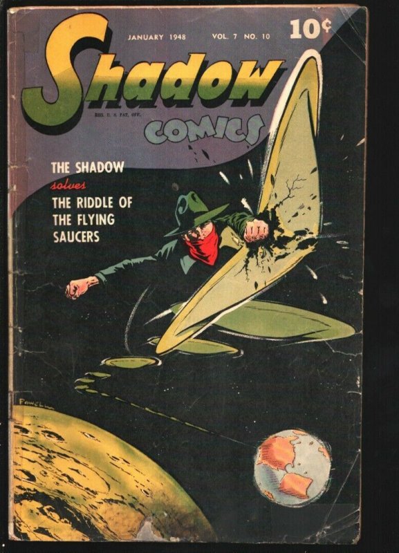 The Shadow Vol 7 #10 (1948), raw, ungraded comic book — front cover