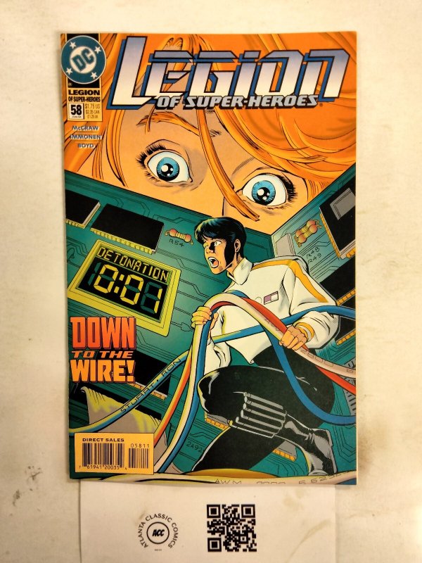 Legion of Super-Heroes #58 (DC Comics), raw comic book in NM condition — front cover