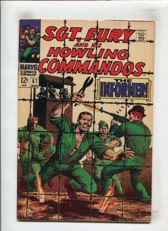 Sgt. Fury #57 (Marvel Comics, 1968), raw comic book in 7.0 condition — front cover