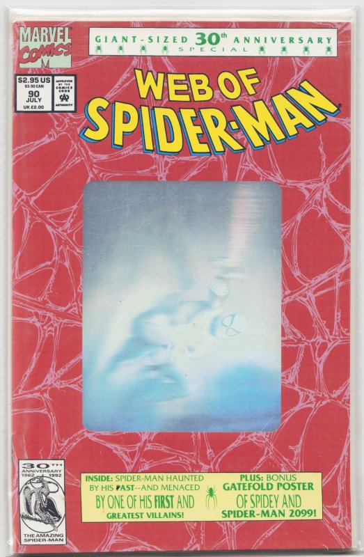 Web of Spider-Man #90 (Marvel Comics, 1992), raw, ungraded comic book — front cover