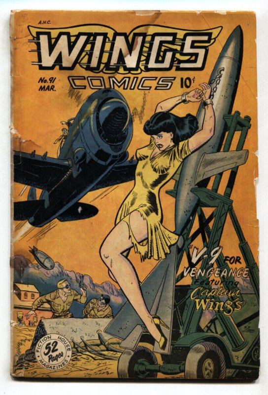 Wings Comics #91 (Fiction House), raw, ungraded comic book — front cover