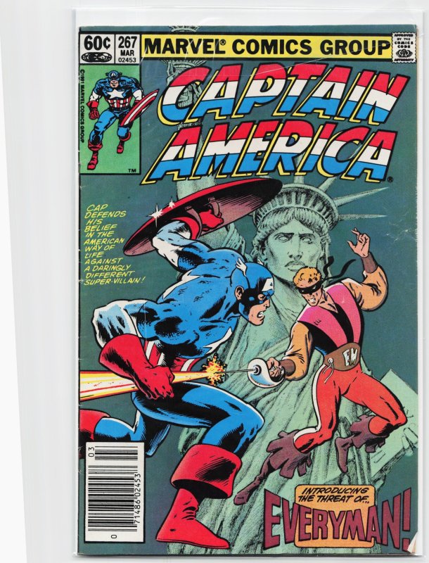 Captain America #267 (Marvel Comics, 1982), raw, ungraded comic book — front cover