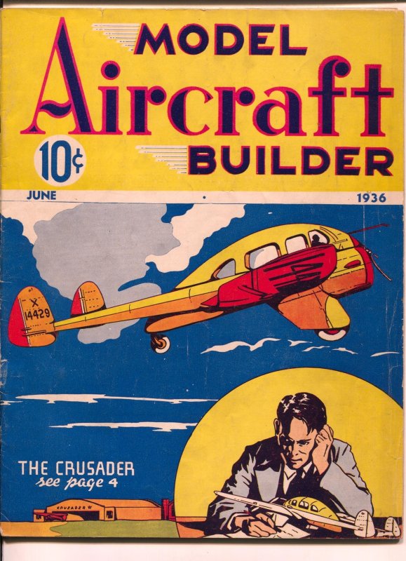 Pulp: Model Aircraft Builder Magazine 6/1936-2nd Issue?-photos-plans, raw, ungraded comic book — front cover