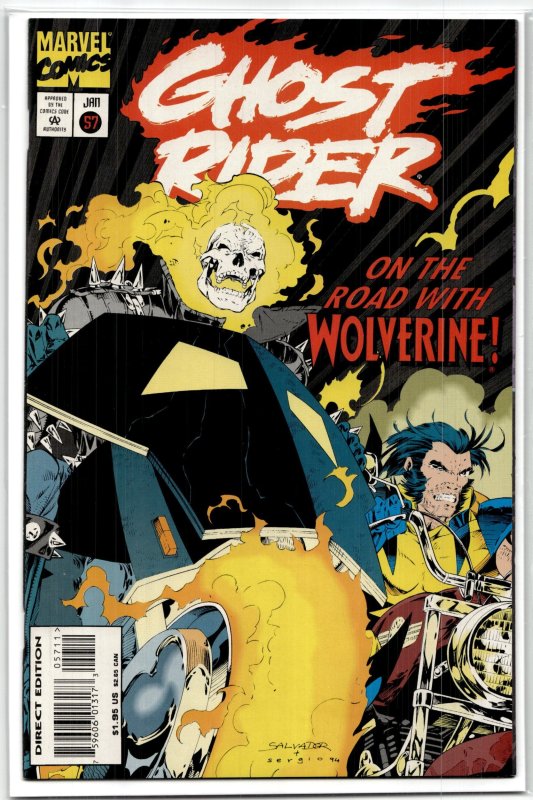 Ghost Rider #57 (Marvel Comics, 1995), raw, ungraded comic book — front cover