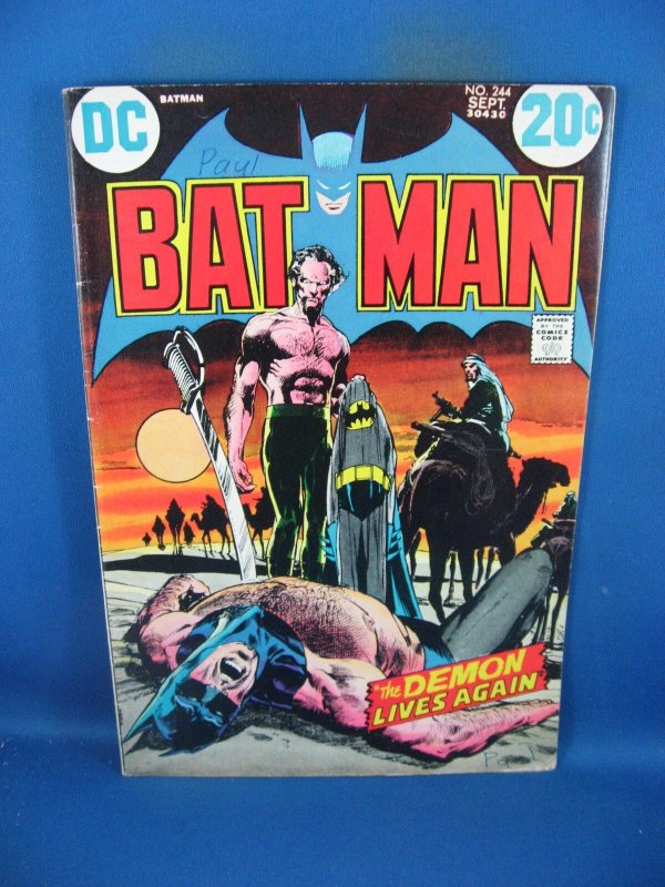 Batman #244 (DC Comics, 1972), raw comic book in VG condition — front cover