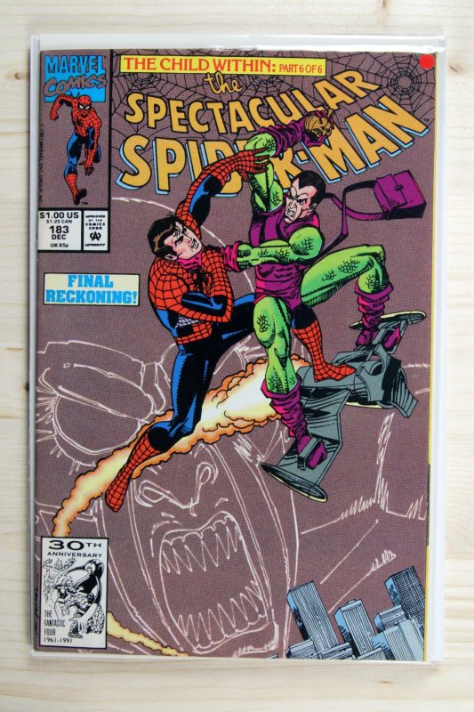 The Spectacular Spider-Man #183 (Marvel Comics, 1991), raw comic book in NM- 9.2 condition — front cover