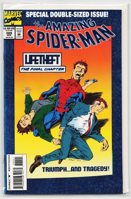 The Amazing Spider-Man #388 (Marvel Comics, 1994), raw, ungraded comic book — front cover