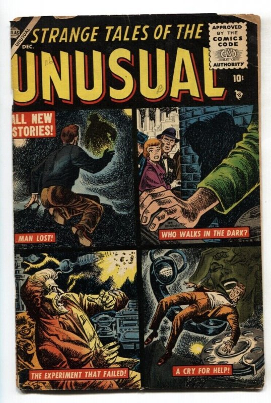 Strange Tales of the Unusual #1 (1955), raw comic book in VG condition — front cover