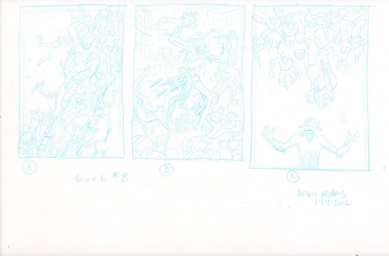 Guardians of the Galaxy #8 - 3 Cover Prelims - Signed Art by Art Adams - 2016 (Marvel Comics, 2016), raw, ungraded comic book — front cover