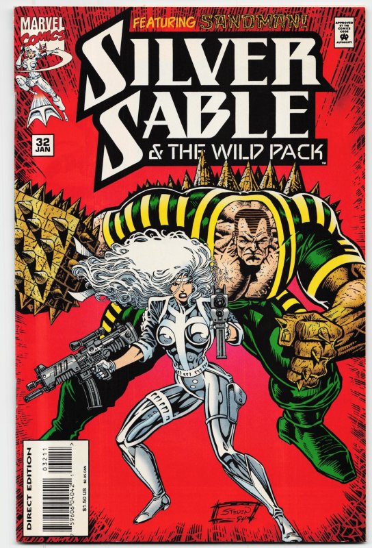 Silver Sable and the Wild Pack #32 (1995), raw, ungraded comic book — front cover