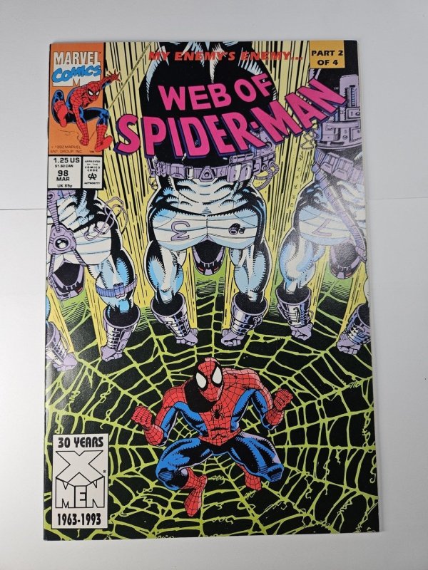 Web of Spider-Man #98 (Marvel Comics, 1993), raw comic book in NM- condition — front cover