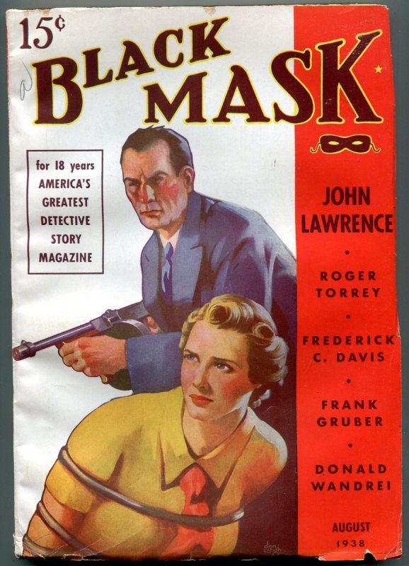 Pulp: Black Mask Pulp August 1938- Frank Gruber- Frederick C Davis VF- (1938), raw comic book in VF- condition — front cover