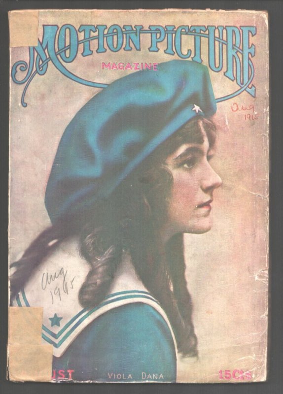 MAG: Motion Picture Magazine 8/1915-Viola Dana Cover art & Film Story-Irene H..., raw, ungraded comic book — front cover