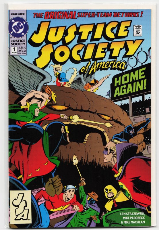 Justice Society of America #1 (DC Comics, 1992), raw, ungraded comic book — front cover