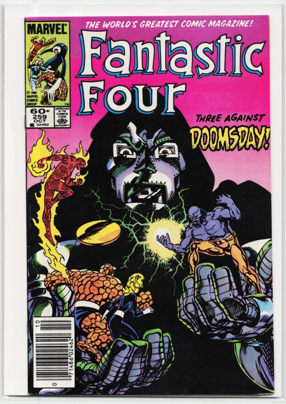 Fantastic Four #259 (Marvel Comics, 1983), raw, ungraded comic book — front cover