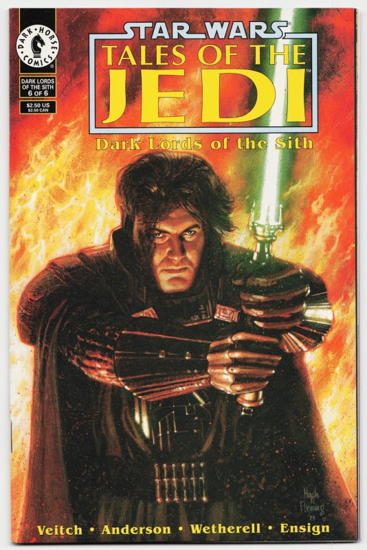 Star Wars: Tales of the Jedi - Dark Lords of the Sith #6 (Dark Horse Comics, 1995), raw, ungraded comic book — front cover