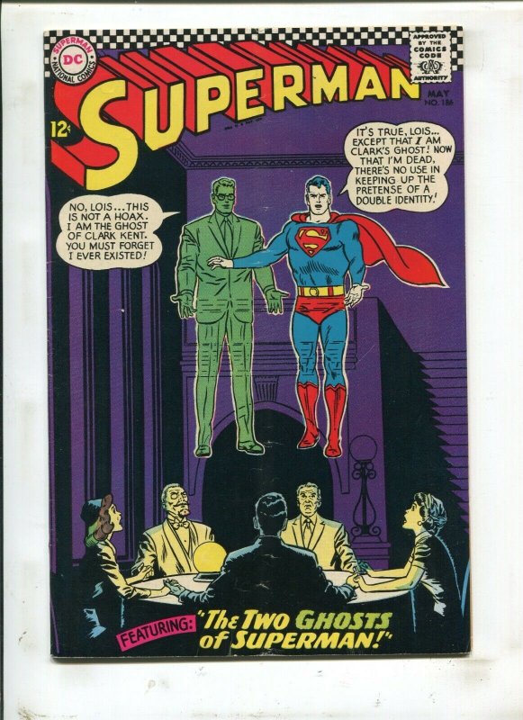 Superman #186 (DC Comics, 1966), raw comic book in 5.5 condition — front cover